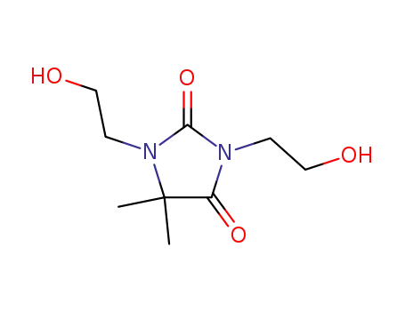 Molecular Structure of 26850-24-8 (1,3-Bis(2-hydroxyethyl)-5,5-dimethylhydantoin)