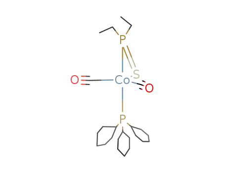 Molecular Structure of 112792-45-7 (dicarbonyl(η2-diethylthiophosphinito)(tricyclohexylphosphane)cobalt(I))