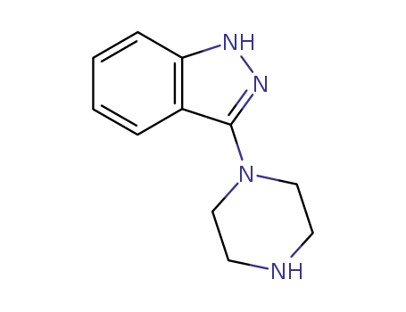 Molecular Structure of 131633-88-0 (1H-Indazole, 3-(1-piperazinyl)-)