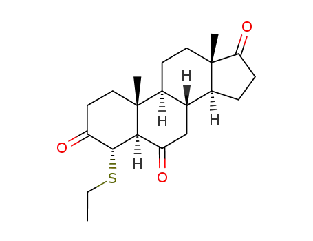 Molecular Structure of 103232-92-4 (4α-ethylthio-5α-androstane-3,6,17-trione)