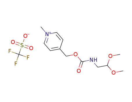 Molecular Structure of 1345959-33-2 (4-((2,2-dimethoxyethylcarbamoyloxy)methyl)-1-methylpyridinium trifluoromethanesulfonate)