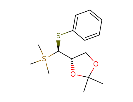 Molecular Structure of 150841-74-0 ((2S,3S)-3-benzenethio-1,2-O-isopropylidene-3-(trimethylsilyl)propane-1,2-diol)