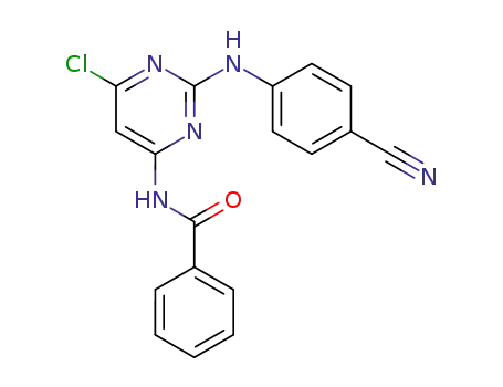 Molecular Structure of 1404118-66-6 (N-[6-chloro-2-(4-cyanophenylamino)pyrimidin-4-yl]benzamide)