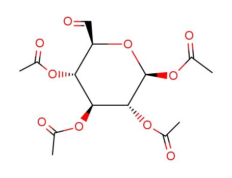 Molecular Structure of 61259-51-6 (Acetic acid (2S,3R,4S,5S,6S)-2,3,5-triacetoxy-6-formyl-tetrahydro-pyran-4-yl ester)
