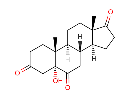 Molecular Structure of 74395-56-5 (5α-hydroxyandrostane-3,6,17-trione)