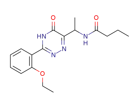 Molecular Structure of 927690-90-2 (N-{1-[3-(2-ethoxyphenyl)-5-oxo-4,5-dihydro-[1,2,4]triazin-6-yl]ethyl}butyroamide)