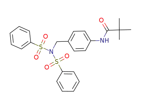 Molecular Structure of 1253778-92-5 (N-(4-((N-( phenylsulfonyl)phenylsulfonamido)methyl)phenyl)pivalamide)