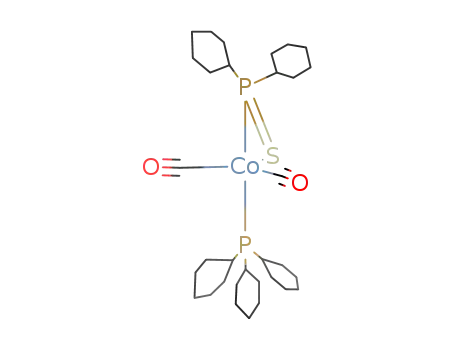 Molecular Structure of 112792-48-0 (dicarbonyl(η2-dicyclohexylthiophosphinito)(tricyclohexylphosphane)cobalt(I))