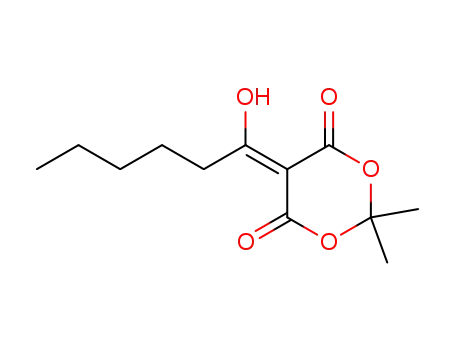Molecular Structure of 66696-79-5 (1,3-Dioxane-4,6-dione, 5-(1-hydroxyhexylidene)-2,2-dimethyl-)