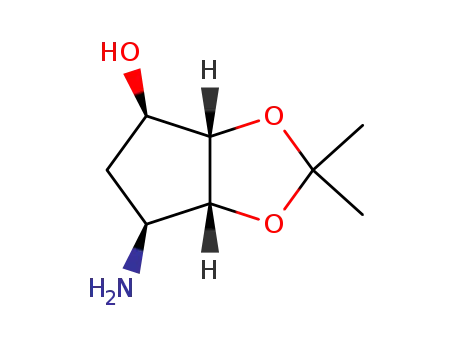 Molecular Structure of 88756-83-6 ((+/-)-1β-amino-2α,3α-O-isopropylidene-2α,3α,4β-cyclopentanetriol)