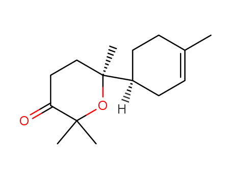 Molecular Structure of 22567-38-0 ([S-(R*,R*)]-dihydro-2,2,6-trimethyl-6-(4-methyl-3-cyclohexen-1-yl)-2H-pyran-3(4H)-one)