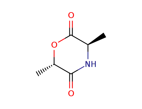 Molecular Structure of 409108-46-9 (2,5-Morpholinedione,3,6-dimethyl-,(3S,6R)-(9CI))