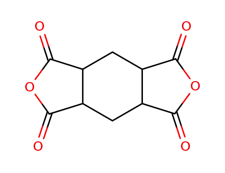 Molecular Structure of 2754-41-8 (1,2,4,5-Cyclohexanetetracarboxylic acid dianhydride)