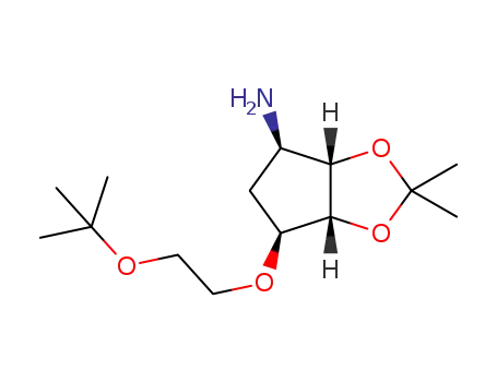 Molecular Structure of 1402735-41-4 ((3aS,4R,6S,6aR)-6-(2-(tert-butoxy)ethoxy)-2,2-dimethyltetrahydro-3aH-cyclopenta[d][1,3]dioxol-4-amine)