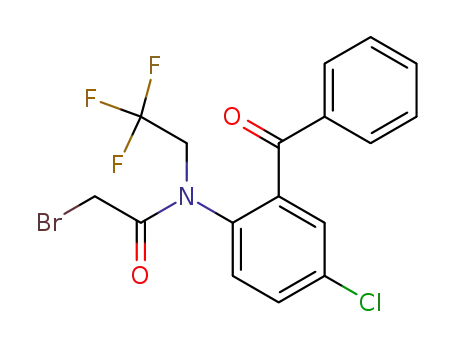 Molecular Structure of 22753-81-7 (N-(2-benzoyl-4-chlorophenyl)-2-bromo-N-(2,2,2-trifluoroethyl)acetamide)