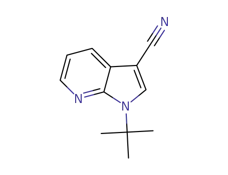 Molecular Structure of 269726-50-3 (1H-Pyrrolo[2,3-b]pyridine-3-carbonitrile, 1-(1,1-dimethylethyl)-)