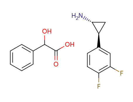 Molecular Structure of 1444301-72-7 ((1R,2S)-2-(3,4-difluorophenyl)cyclopropanammonium mandelate)