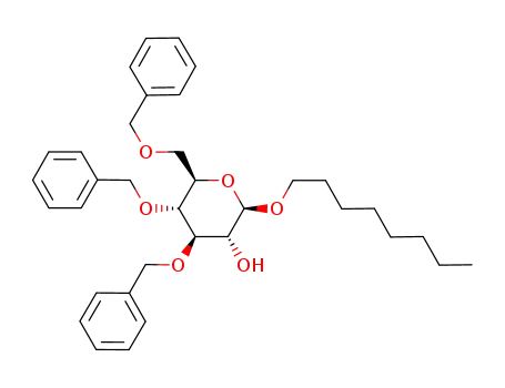 Molecular Structure of 185549-56-8 (octyl 3,4,6-tri-O-benzyl-β-D-glucopyranoside)