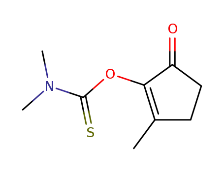 Molecular Structure of 110874-84-5 (Carbamothioic acid, dimethyl-, O-(2-methyl-5-oxo-1-cyclopenten-1-yl)
ester)