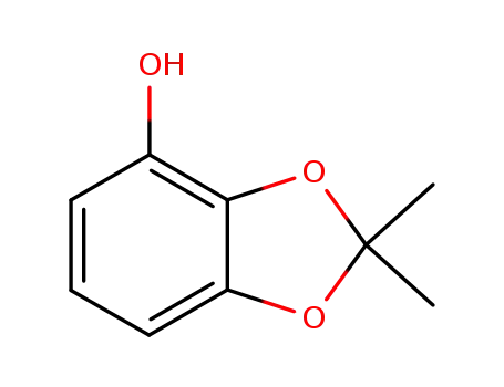 Molecular Structure of 22961-82-6 (2,2-dimethylbenzo[1,3]dioxol-4-ol)