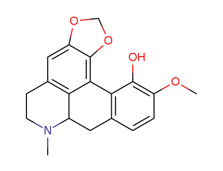 Molecular Structure of 72002-80-3 (5H-Benzo(g)-1,3-benzodioxolo(6,5,4-de)quinolin-12-ol, 6,7,7a,8-tetrahydro-11-methoxy-7-methyl-)
