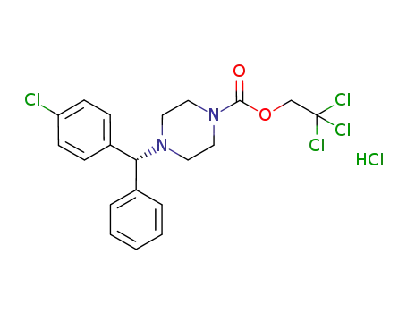 Molecular Structure of 941576-98-3 ((R)-(+)-4-(4-chlorophenyl)-phenylmethyl-piperazine-1-carboxylic acid-2,2,2-trichloroethylester hydrochloride)