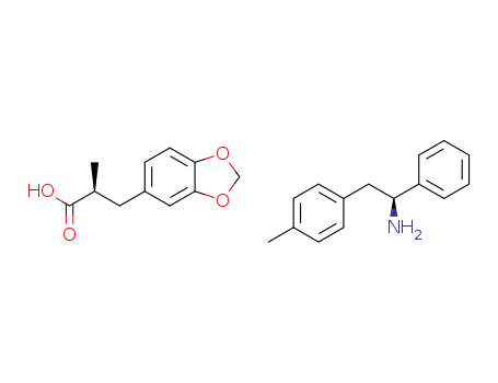 Molecular Structure of 1254780-66-9 ((S)-3-(benzo[1,3]dioxol-5-yl)-2-methylpropionate (S)-1-phenyl-2-(p-tolyl)ethylammonium)
