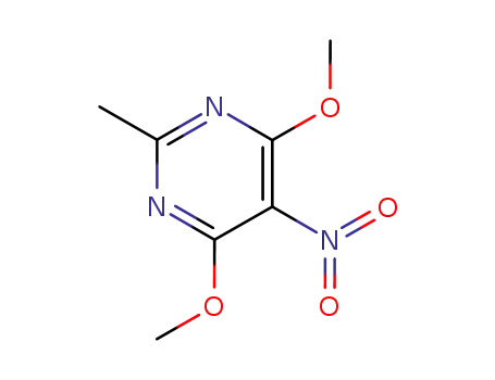 Molecular Structure of 29939-34-2 (4,6-dimethoxy-2-methyl-5-nitropyrimidine)