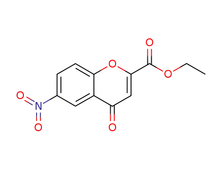 Molecular Structure of 30095-79-5 (4H-1-BENZOPYRAN-2-CARBOXYLIC ACID, 6-NITRO-4-OXO-, ETHYL ESTER)
