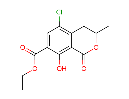 54870-23-4,ethyl 5-chloro-8-hydroxy-3-methyl-1-oxo-3,4-dihydro-1H-isochromene-7-carboxylate,