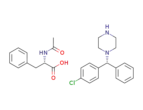 Molecular Structure of 1161573-31-4 ((R)-(-)-1-[(4-chlorophenyl)phenylmethyl]piperazine N-acetyl-L-phenylalanine salt)