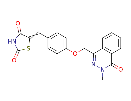 Molecular Structure of 214281-86-4 (5-[4-[[2-Methyl-1-oxo-1,2-dihydro-phthalazin-4-yl]methoxy]phenyl methylene]thiazolidin-2,4-dione)