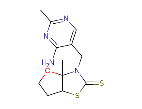 Molecular Structure of 108669-31-4 (3-(4-amino-2-methyl-pyrimidin-5-ylmethyl)-3a-methyl-tetrahydro-furo[2,3-<i>d</i>]thiazole-2-thione)