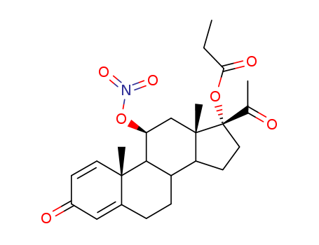 (17-acetyl-10,13-dimethyl-11-nitrooxy-3-oxo-7,8,9,11,12,14,15,16-octahydro-6H-cyclopenta[a]phenanthren-17-yl) propanoate