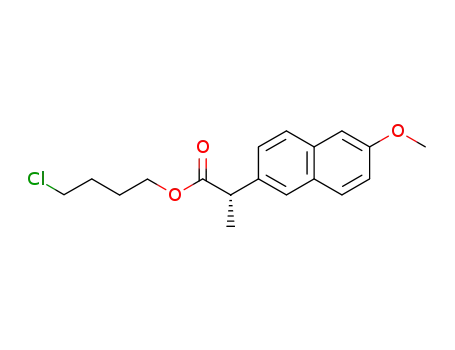 Molecular Structure of 1198786-34-3 (2-(S)-(4-chlorobutyl) 2-(6-methoxy-2-naphthyl)-propanoate)