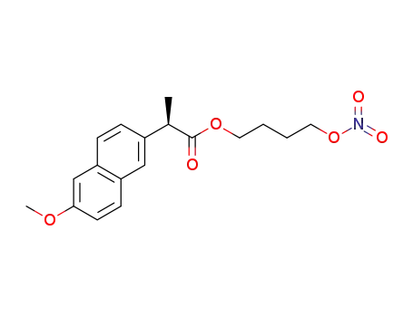 Molecular Structure of 1262962-53-7 (2-(R)-(6-methoxy-2-naphthyl)-propanoic acid 4-nitroxybutyl ester)
