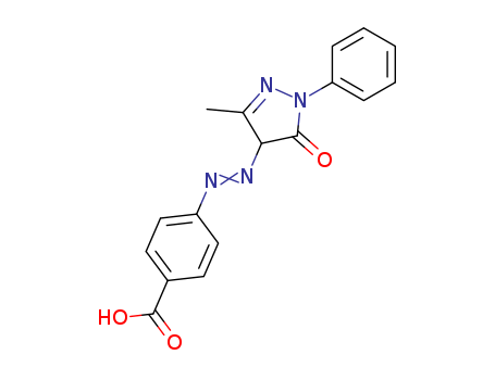 30926-22-8,4-[(4,5-dihydro-3-methyl-5-oxo-1-phenyl-1H-pyrazol-4-yl)azo]benzoic acid,Benzoicacid, 4-[(4,5-dihydro-3-methyl-5-oxo-1-phenyl-1H-pyrazol-4-yl)azo]- (9CI);Benzoic acid, p-[(3-methyl-5-oxo-1-phenyl-2-pyrazolin-4-yl)azo]- (8CI);4-(1-Phenyl-3-methyl-5-oxo-2-pyrazolin-4-ylazo)benzoic acid;4-[(4-Carboxyphenyl)azo]-3-methyl-1-phenyl-5-pyrazolone