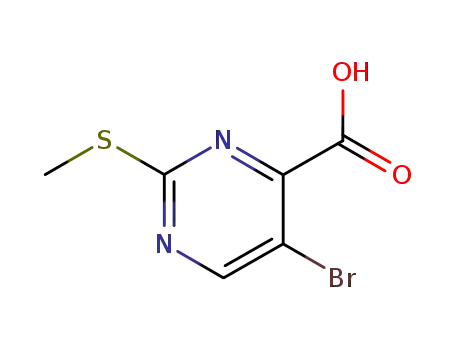 Molecular Structure of 50593-92-5 (5-Bromo-2-(methylthio)pyrimidine-4-carboxylic acid)