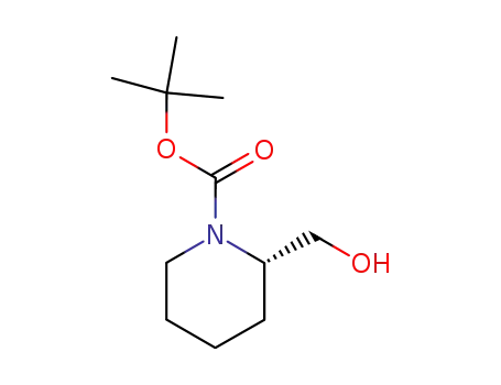 Molecular Structure of 134441-93-3 ((S)-2-Hydroxymethyl-piperidine-1-carboxylic acid tert-butyl ester)