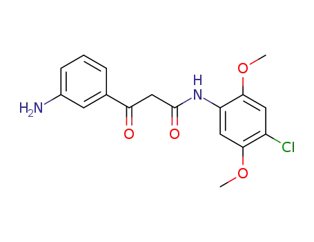 Molecular Structure of 31522-24-4 (3-(m-aminophenyl)-N-(4-chloro-2,5-dimethoxyphenyl)-3-oxopropionamide)