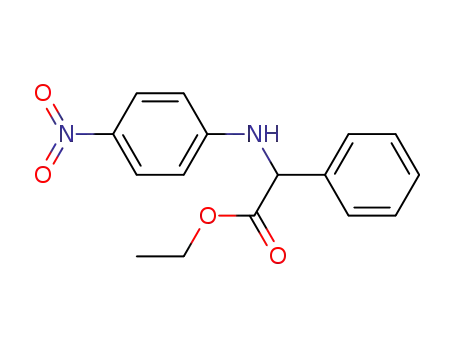 Molecular Structure of 22104-17-2 (Benzeneacetic acid, a-[(4-nitrophenyl)amino]-, ethyl ester)