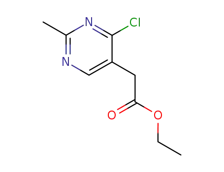Molecular Structure of 14273-76-8 (ethyl (4-chloro-2-methylpyrimidin-5-yl)acetate)