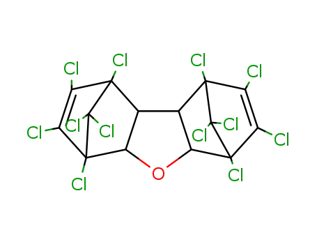 Molecular Structure of 31107-44-5 (1,2,3,4,6,7,8,9,10,10,11,11-dodecachloro-1,4,4a,5a,6,9,9a,9b-octahydro-1,4:6,9-dimethanodibenzofuran)