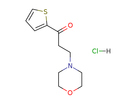 93856-88-3,3-morpholino-1-(2-thienyl)propan-1-one hydrochloride,3-Morpholino-1-(2-thienyl)propan-1-one hydrochloride;;3-Morpholino-1-[2]thienyl-propan-1-on,Hydrochlorid;;3-Morpholino-1-(2-thienyl)propan-1-one HCl;;3-morpholin-4-yl-1-thiophen-2-ylpropan-1-one hydrochloride;;