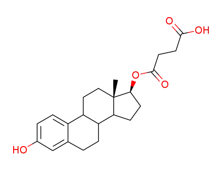 Molecular Structure of 93939-81-2 (estra-1,3,5(10)-triene-3,17-diol 17-(hydrogen succinate))