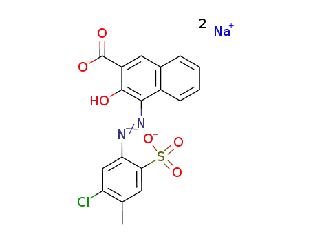 Molecular Structure of 3564-21-4 (disodium 4-[(5-chloro-4-methyl-2-sulphonatophenyl)azo]-3-hydroxy-2-naphthoate)