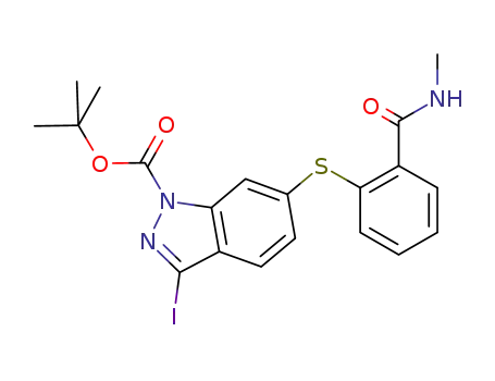 3-iodo-6-(2-(MethylcarbaMoyl)phenylthio)-1H-1-Boc-indazole
