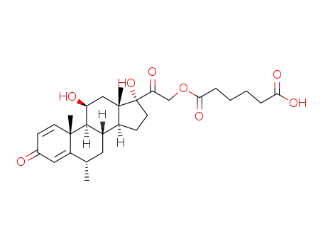 Molecular Structure of 85847-50-3 (6α-methylprednisolone 21-hemiadipate)