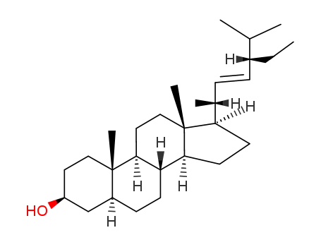 Molecular Structure of 4736-96-3 ((22E,24S)-22,23-Didehydro-24-ethyl-5α-cholestan-3β-ol)
