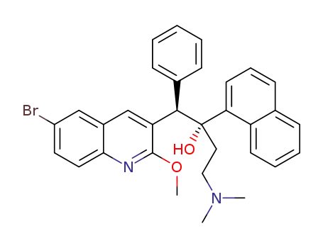Molecular Structure of 857086-94-3 ((1R,2R)-1-(6-bromo-2-methoxyquinolin-3-yl)-4-(methylamino)-2-(naphthalen-1-yl)-1-phenylbutan-2-ol)